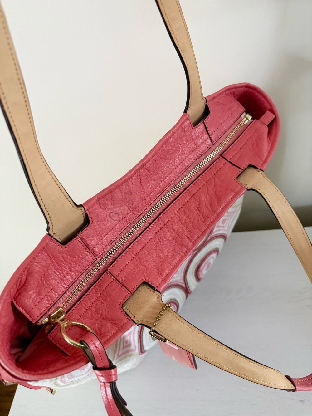 Coach Audrey Signature Op Art Leigh Tote Bag - Picture 9 of 14